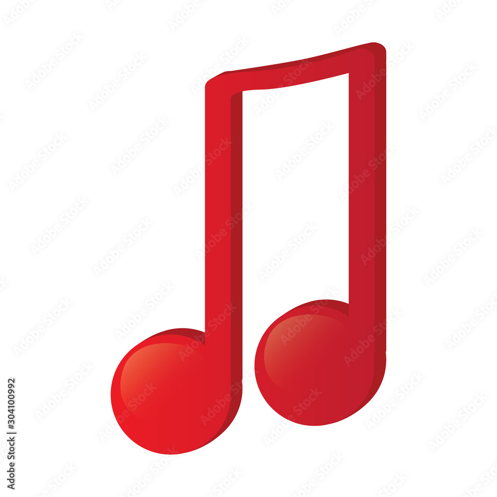 Isolated eighth musical note on a white background - Vector Isolated eighth musical note on a white background - Vector