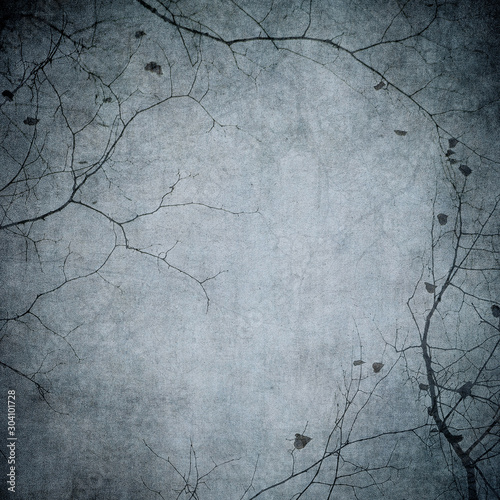 Grunge image of tree silhouettes. Perfect halloween background.