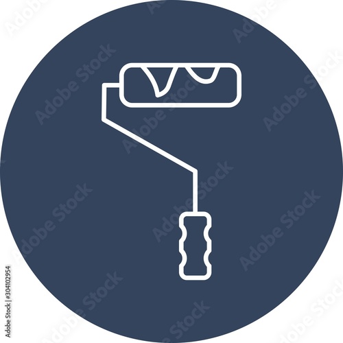 Paint Roller Icon Isolated On Abstract Background
