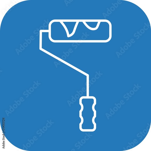 Paint Roller Icon Isolated On Abstract Background