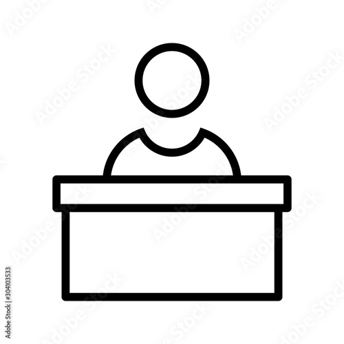  Reception Icon Isolated On Abstract Background
