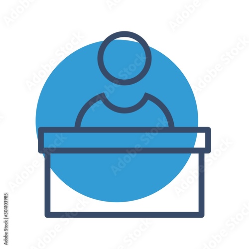  Reception Icon Isolated On Abstract Background