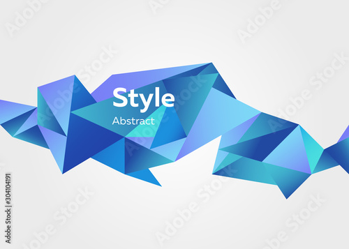 Abstract illustration of graphic 3d crystal colourful shape