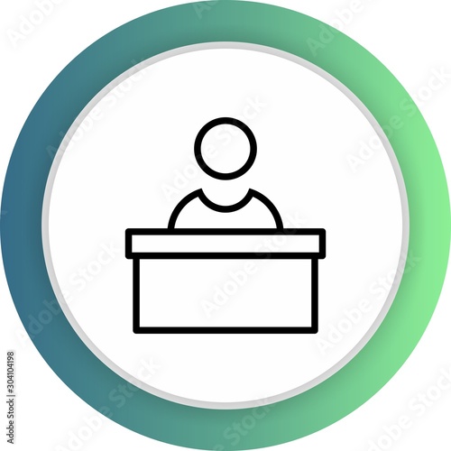  Reception Icon Isolated On Abstract Background