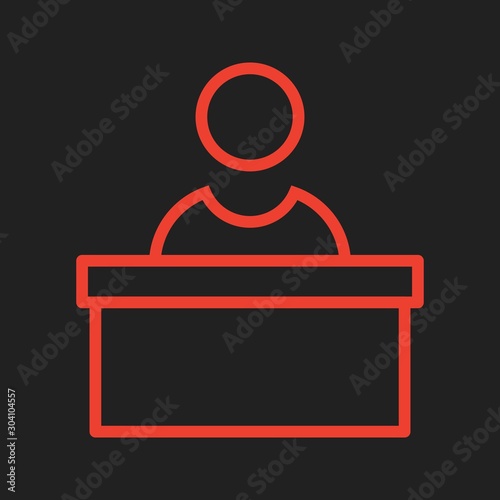 Reception Icon Isolated On Abstract Background