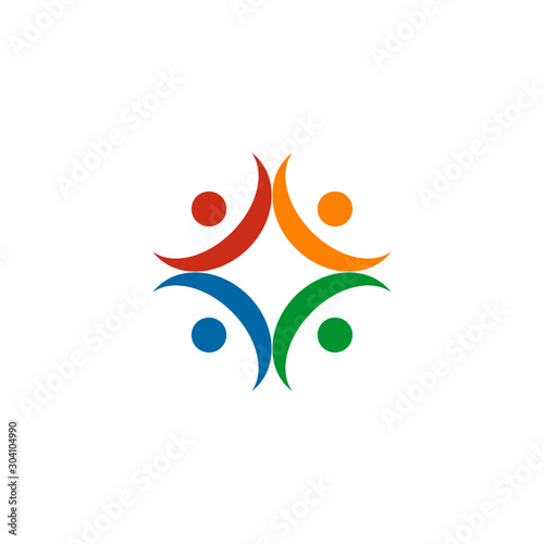 Community and adoption care icon logo design template