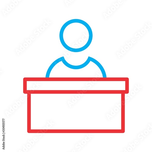 Reception Icon Isolated On Abstract Background