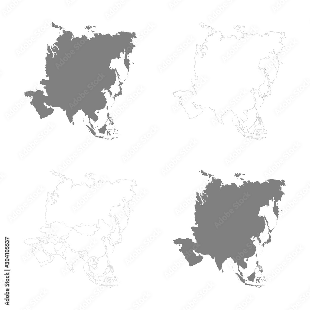 Fototapeta premium vector illustration with Political Maps of Asia