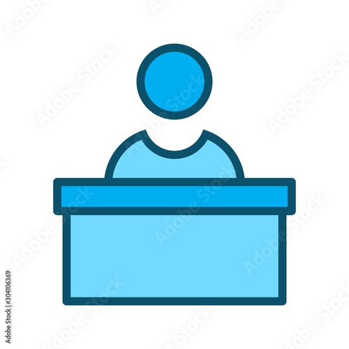  Reception Icon Isolated On Abstract Background