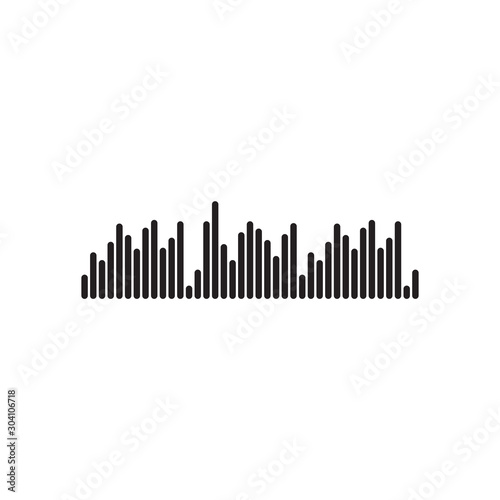 Music wave icon logo design illustration template