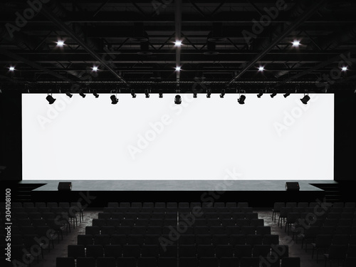 Fototapeta Naklejka Na Ścianę i Meble -  Conference hall mockup screen