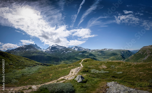 Mountain panorama of touristic destination Sognefjellet Norway