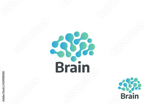 Collection of brain, creation and idea logo. Abstract human brain logo
