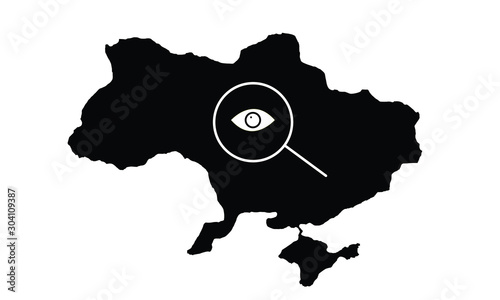 Vector map of Ukraine with flag. Isolated, white background. Investigation. news, us, politics, political, government, usa, flag, impeach.