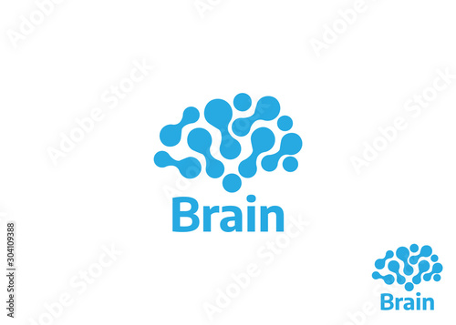Abstract human brain logo. Business vector logo. Brain, Creative and learning icons