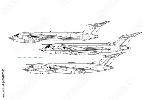 Handley Page Victor. Outline vector drawing