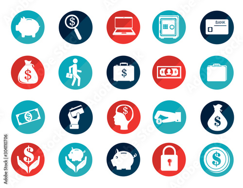 bundle of finance set icons vector illustration design