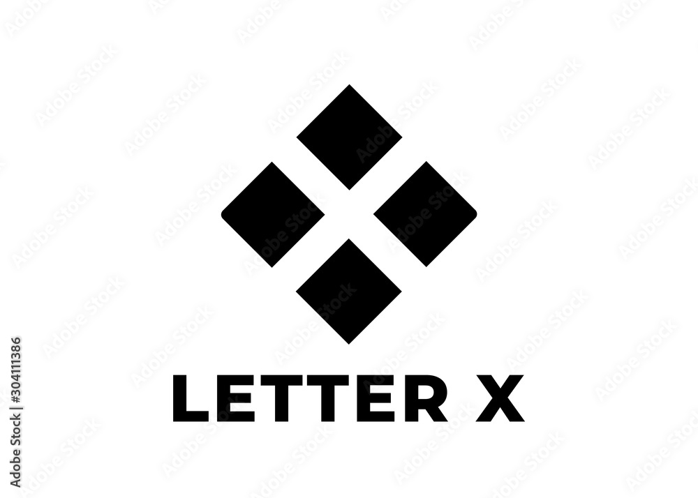 Obraz premium letter X logo vector. Geometric x form logotype.