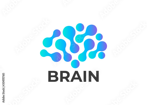 Collection of brain, creation and idea logo. Abstract human brain logo