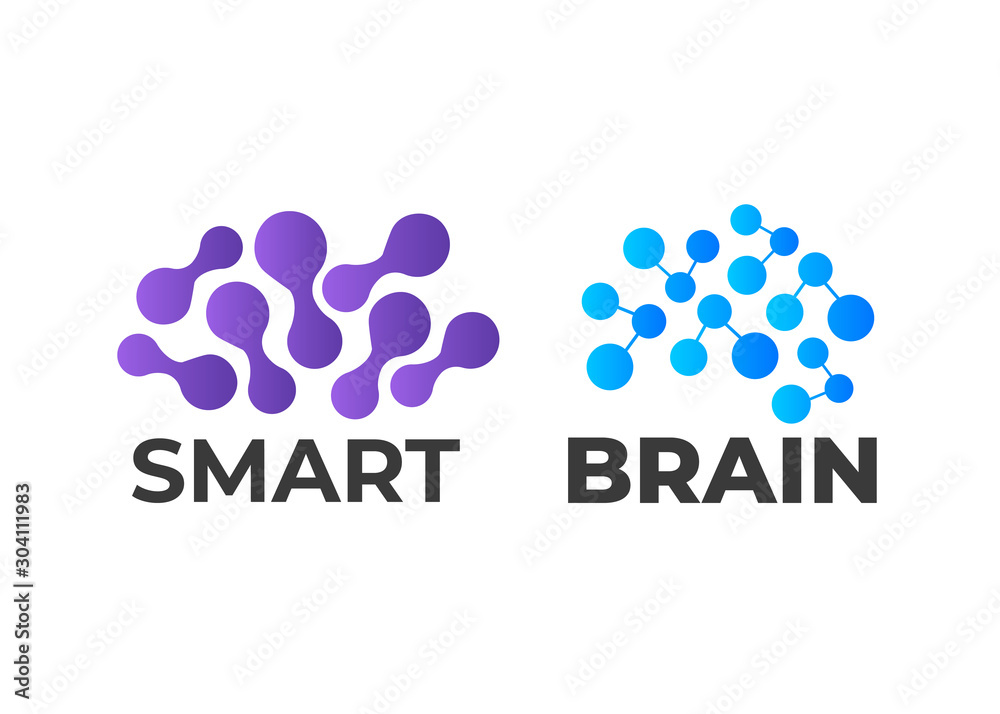 Brain logo template. Brain, Creative and learning icons Brain logo template. Brain, Creative and learning icons