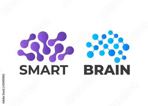 Brain logo template. Brain, Creative and learning icons