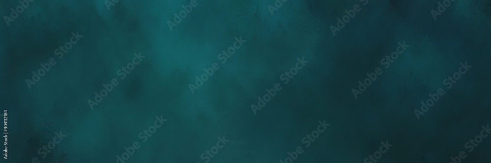 very dark blue, dark slate gray and teal green colored vintage abstract painted background with space for text or image. can be used as header or banner
