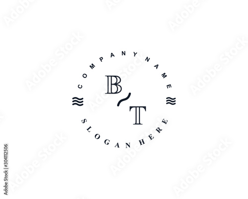  Initial BT vintage logo template