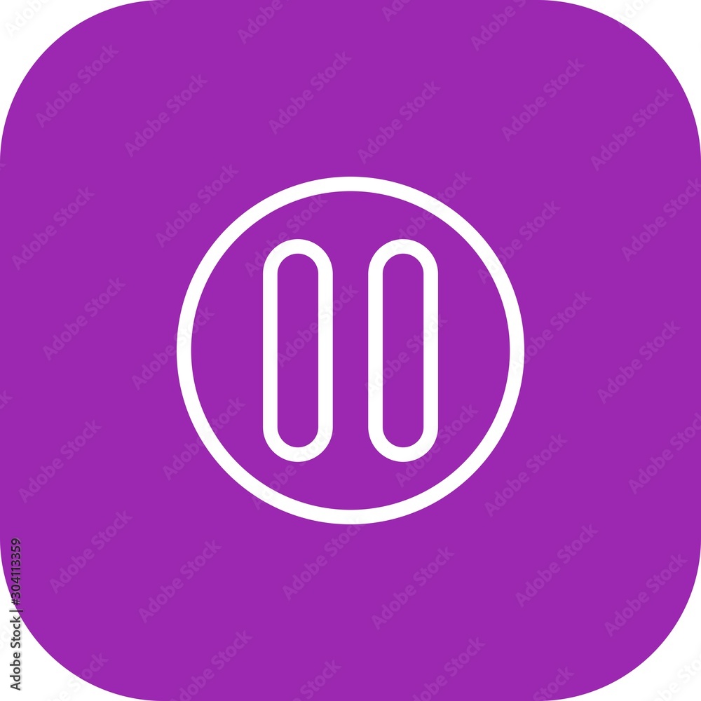 Round Corner Pause Icon With White Background Round Corner Pause Icon With White Background