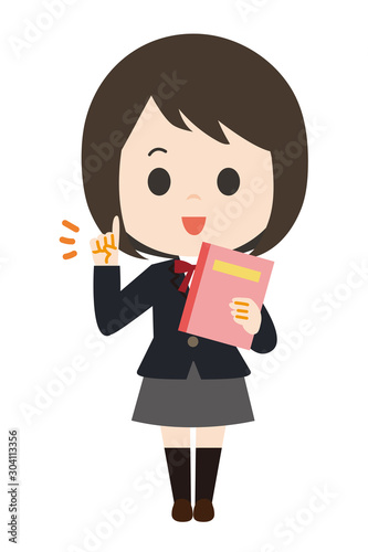 女子　学生　勉強