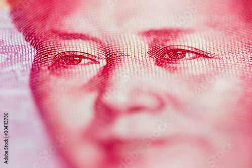 close up on China 100 Yuan money bill for world economic concept 