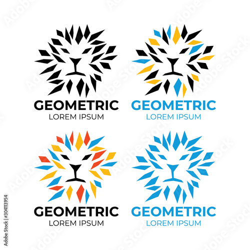 Logo Lion vector. Abstract geometric Lion Logo. Creative animal logo