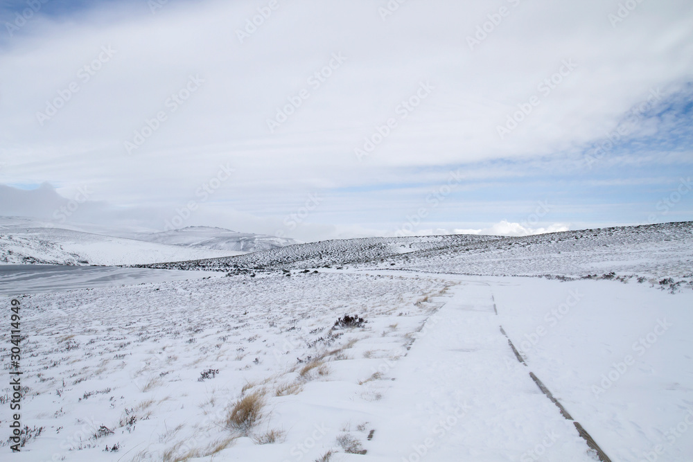 Winter landscape in Laguna de los Peces, Sanabria Lake Natural Parkland