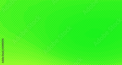 Bright green and yellow pop art retro background with halftone in comic style for sale, vector illustration eps10