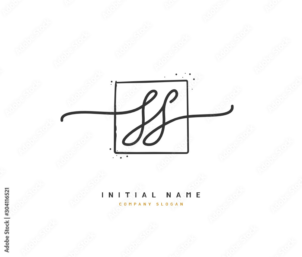 S SS Beauty vector initial logo, handwriting logo of initial signature, wedding, fashion, jewerly, boutique, floral and botanical with creative template for any company or business.