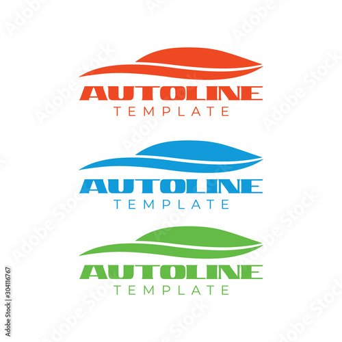 Car logo simple line. Auto line logo vector. luxury car abstract logotype