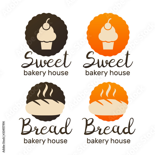 Bakery icon. Retro Bakery labels, logos and badges. Bakery and bread shop logos