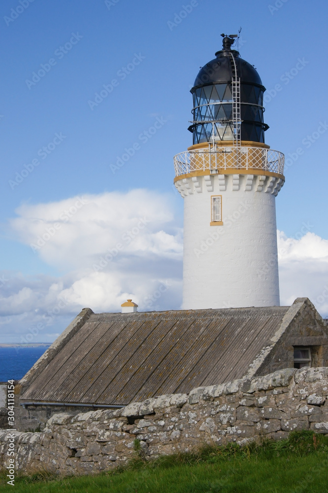 The Dunnet head lighthouse at the most northerly point of the British mainland in Scotland The Dunnet head lighthouse at the most northerly point of the British mainland in Scotland