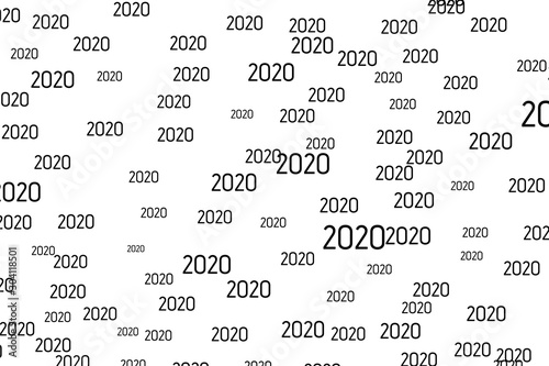 Template design for the new year 2020, with a simple and elegant design, with thin text and white background. for templates, covers, banners, pamphlets