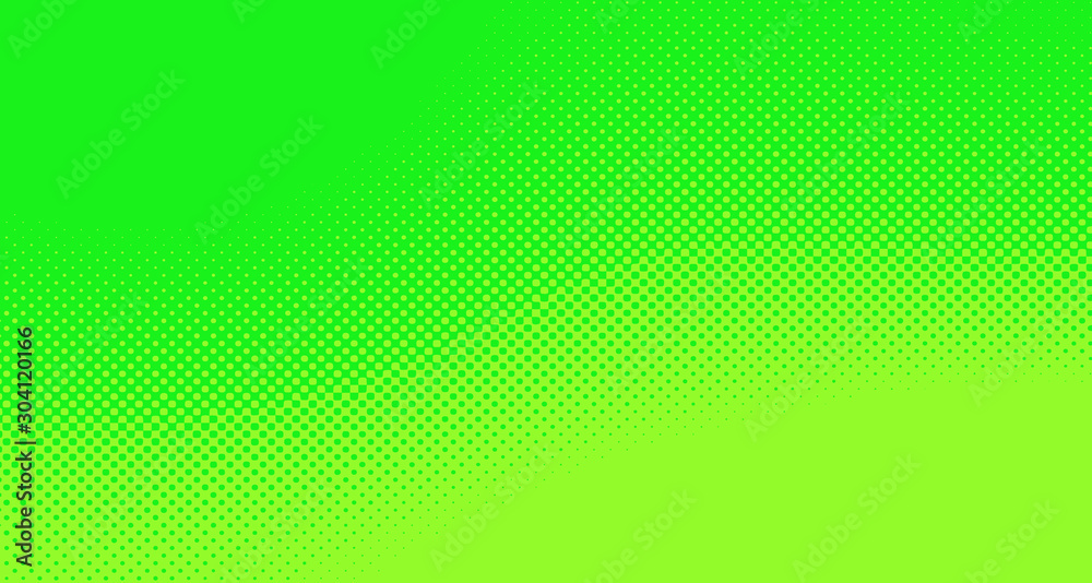 Bright green and yellow pop art retro background with halftone in comic style for sale, vector illustration eps10
