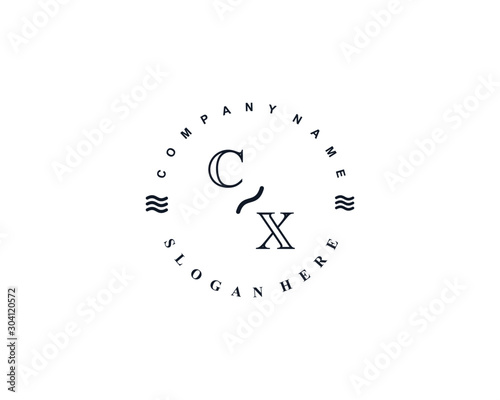  Initial CX vintage logo template