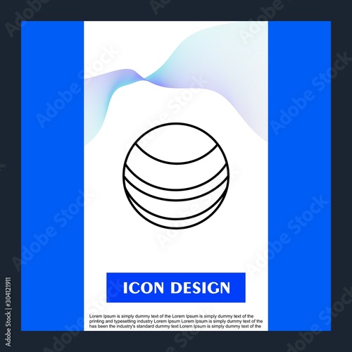 Neptune Icon Isolated On Abstract Background