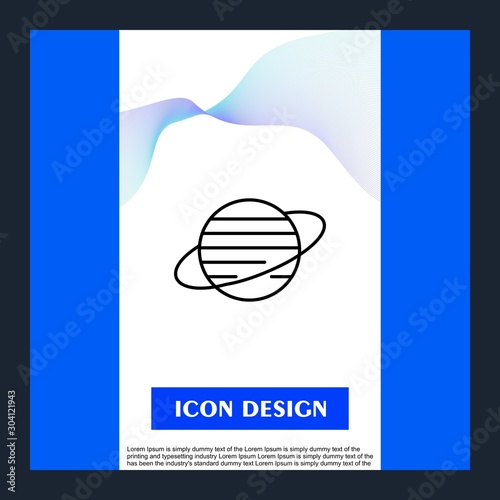 Uranus Icon Isolated On Abstract Background