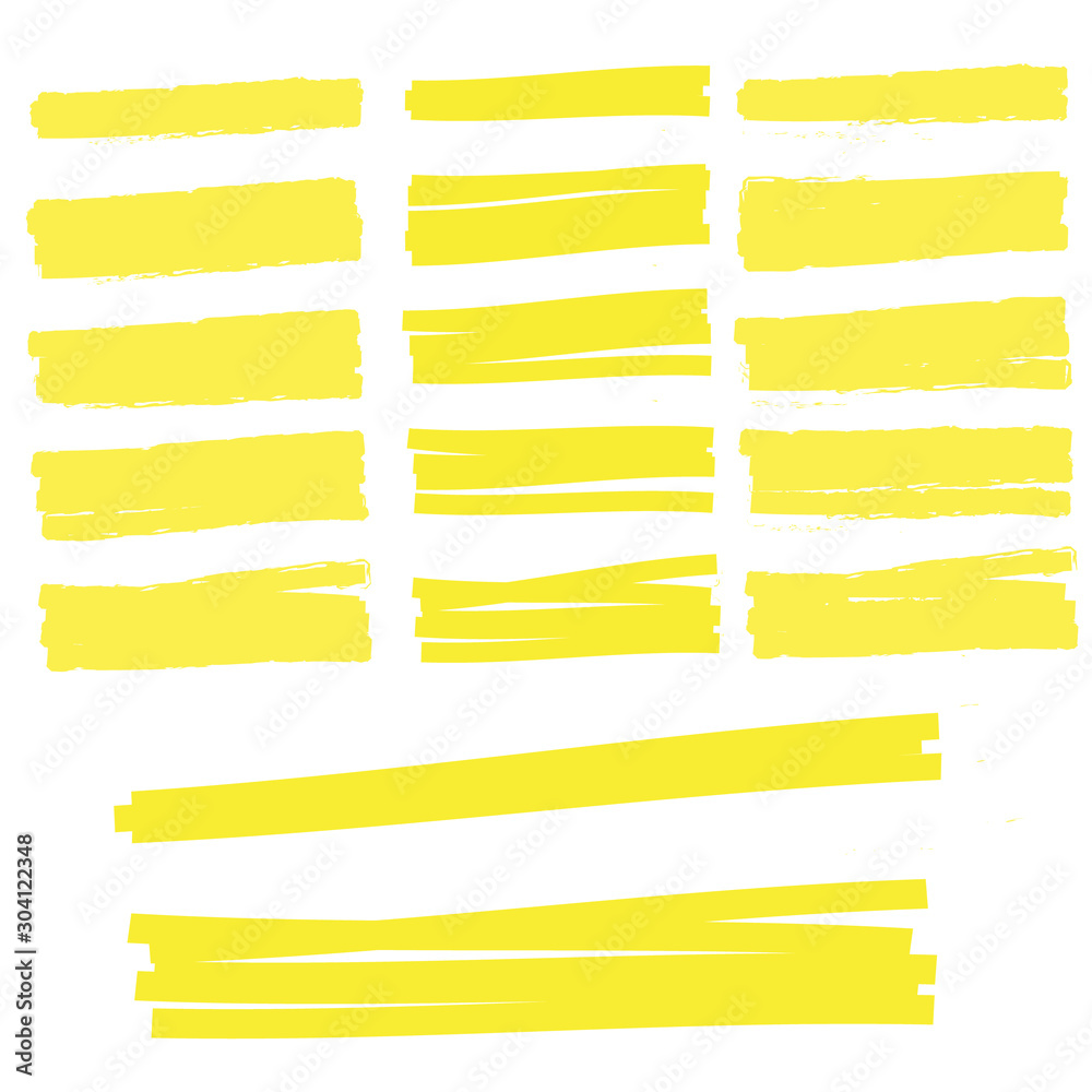 Obraz premium Highlight marker lines. Highlight grunge brush. Highlight marker stroke