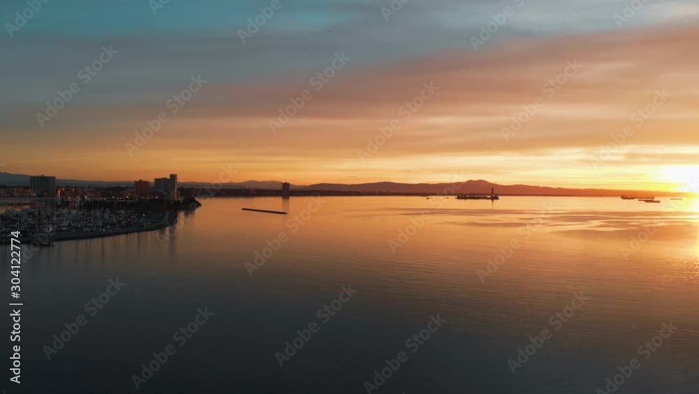 sunrise sunset over water in Long Beach California sunrise sunset over water in Long Beach California