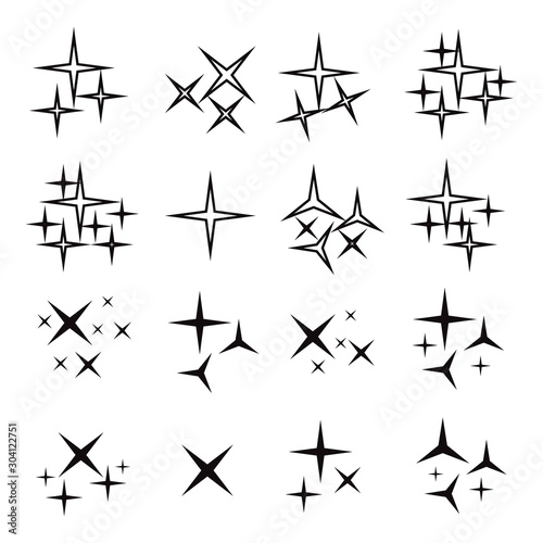 Sparkle icon. Sparlkes vector set. Star vector