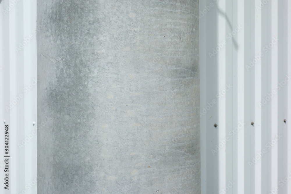 Fototapeta premium Outer wall of steal panel and telephone pole background