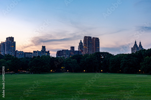 Central Park during the sunset