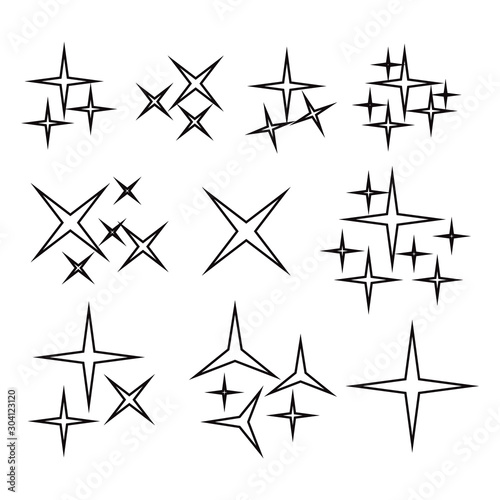 Sparkle and Star vector. Sparkles icon. Stars icon