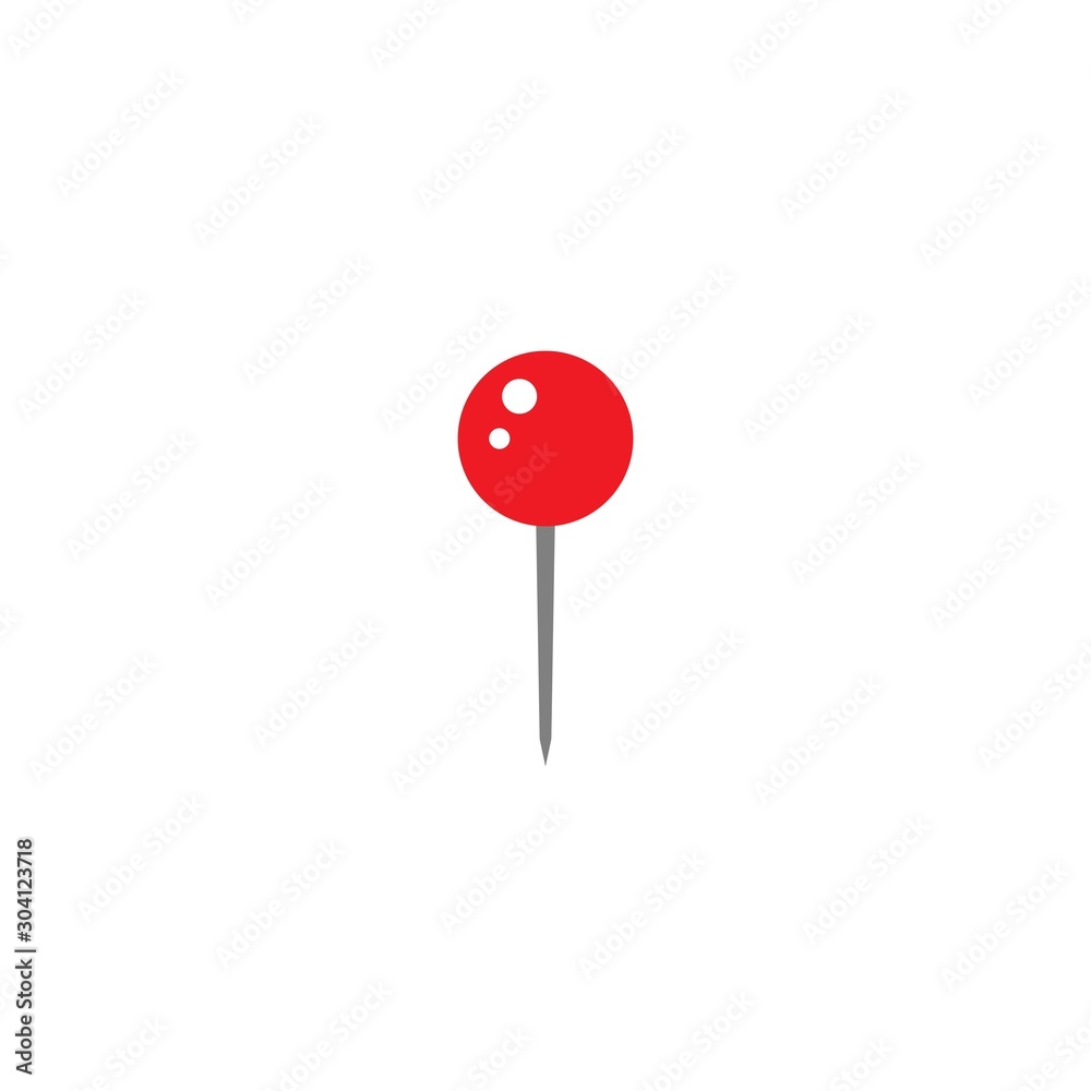 Premium Vector  Red push office pin icon isolated on white