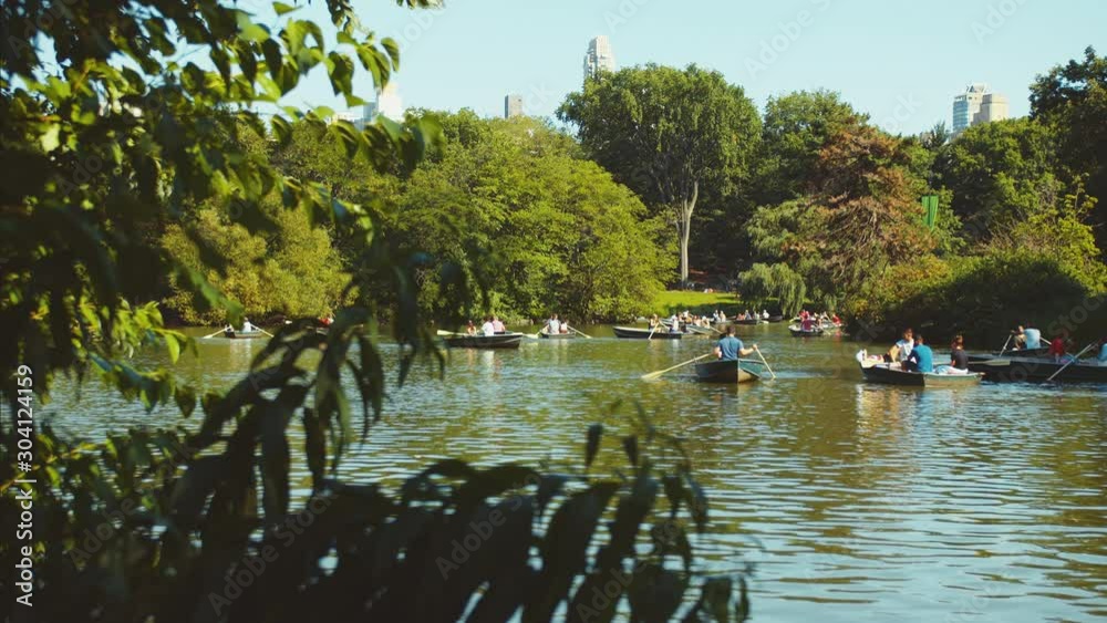 People boating in Central Park